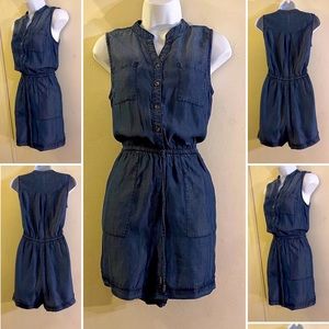 Time & Tru Denim Utility Romper